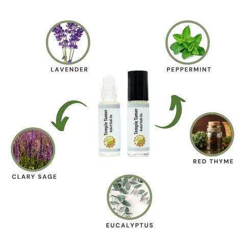 Temple Tamer Essential Oil Roll-On – Fast Relief Aromatherapy | Made in USA Taspen's Organics  Aromatherapy (8)
