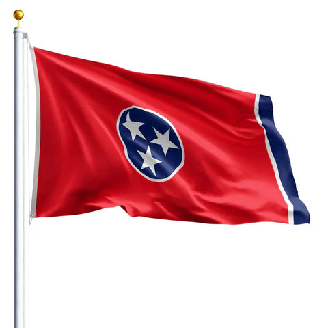 Tennessee State Flag – 200 Denier Outdoor Nylon with UV-Resistant SolarGuard Dyes | Made in USA Freedom Flag and Pole 
