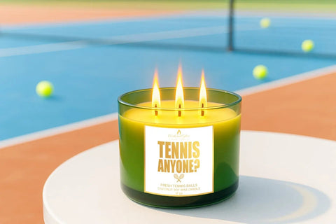 Tennis, Anyone? – Fresh Tennis Ball Scented 3 Wick Candle (17 Oz) Wick and Glow Candle Company™  Candles