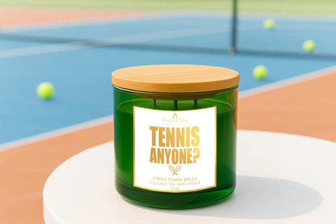 Tennis, Anyone? – Fresh Tennis Ball Scented 3 Wick Candle (17 Oz) Wick and Glow Candle Company™  Candles