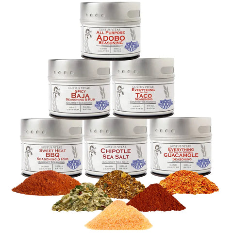 Tex-Mex Gourmet Seasoning 6-Pack Collection – Handcrafted Spice Set | Made in USA Gustus Vitae  Collections & Gift Sets