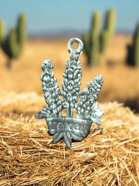 Texas Bluebonnet Wildflower Pewter Charm 1.75 Inch – Durable Keepsake | Made in USA Michelle Marie Boutique  Charm and Pendants