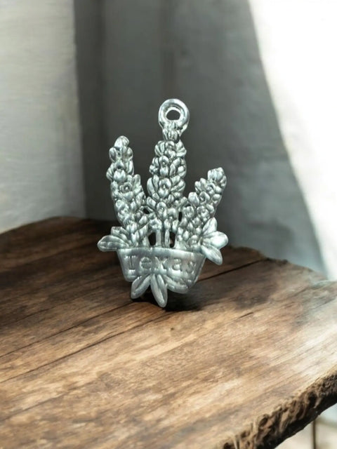 Texas Bluebonnet Wildflower Pewter Charm 1.75 Inch – Durable Keepsake | Made in USA Michelle Marie Boutique  Charm and Pendants