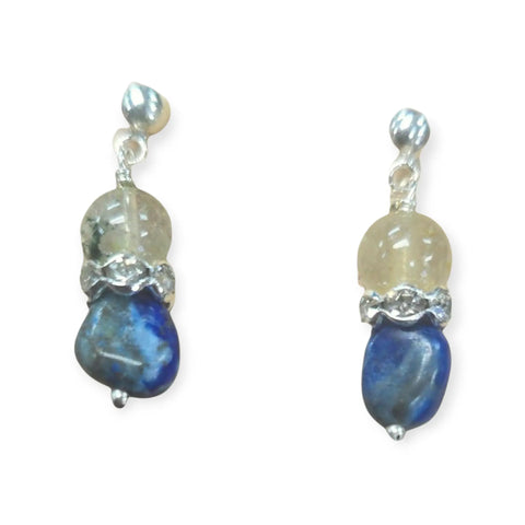 The Hope Collection Gemstone Jewelry | Lapis & Aquamarine Sterling Silver Cancer Charity Jewelry Set | Sterling Silver Michelle Marie Boutique  Jewelry Sets
