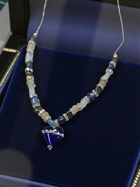 The Hope Collection Gemstone Jewelry | Lapis & Aquamarine Sterling Silver Cancer Charity Jewelry Set | Sterling Silver Michelle Marie Boutique  Jewelry Sets