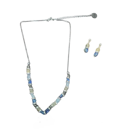 The Hope Collection Gemstone Jewelry | Lapis & Aquamarine Sterling Silver Cancer Charity Jewelry Set | Sterling Silver Michelle Marie Boutique  Jewelry Sets