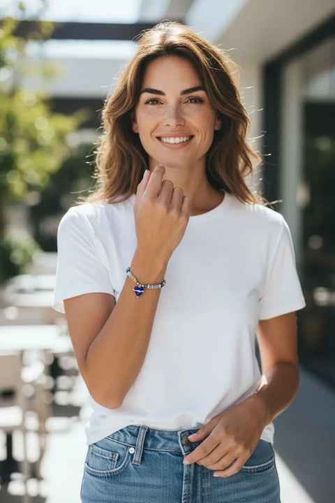 The Hope Collection Gemstone Jewelry | Lapis & Aquamarine Sterling Silver Cancer Charity Jewelry Set | Sterling Silver Michelle Marie Boutique  Jewelry Sets