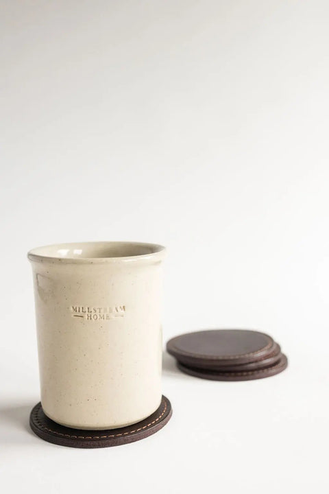The Leather Coasters Set of 4 Millstream Home  Kitchen + Dining