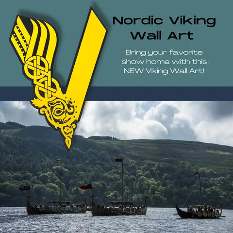 The Nordic Viking Wall Art - Black & Yellow - Decorative Wall Sign - Made in USA Chatelet Manufacturing 
