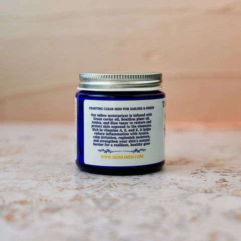 The Sailor’s Balm Tallow 4oz – Marine Botanical Moisturizer for Dry Skin | Made in USA Nourishing Skincare Skin Linen 