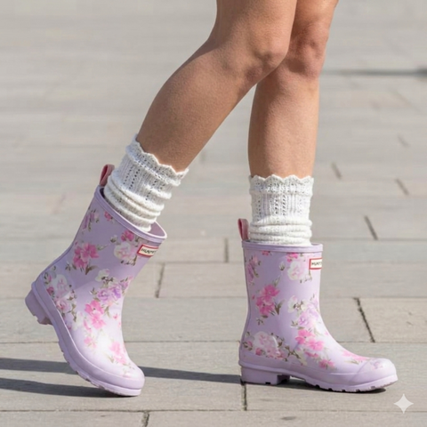 White Cable Knit Boot Socks with Delicate Lace Trim 11 Inch Crew Length – Lightweight Cotton Blend | Made in USA Catherine Cole  socks