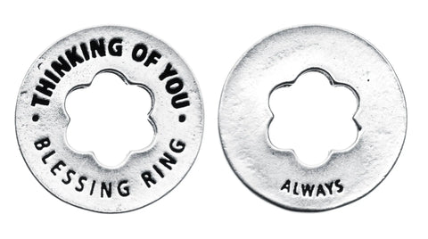 Thinking of You Blessing Ring Charm – Handcrafted Recycled Pewter Token | Pocket, Key Chain, Necklace | Made in USA Whitney Howard Designs  Blessing Ring