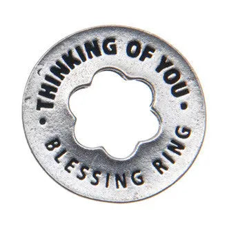 Thinking of You Blessing Ring Charm – Handcrafted Recycled Pewter Token | Pocket, Key Chain, Necklace | Made in USA Whitney Howard Designs  Blessing Ring
