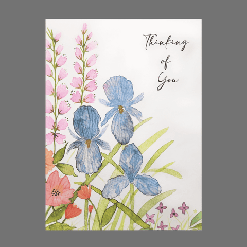 Pack of 4 Thinking of You Greeting Cards – Watercolor Floral Design | Made in USA JuLu Cards  Thinking of You Cards