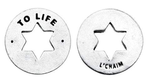 To Life Blessing Ring Charm – Handcrafted Pewter Jewish Star Token | Inspirational Gift Made in USA Whitney Howard Designs  Blessing Ring