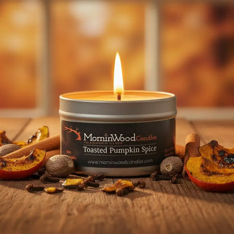 Toasted Pumpkin Spice Soy Candle Tin – 7oz Hand-Poured Home Fragrance | MorninWood Candles – Made in USA MorninWood Candles  Candles