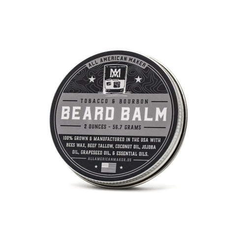 Tobacco And Bourbon Beard Balm 2 Oz – Natural Grooming | Made In USA All American Maker 