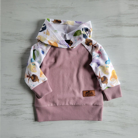 Toddler Mermaid Print Hoodie – Organic Cotton Mid-Weight French Terry | Made in USA Adventure Clothes Company  Kids Hoodie