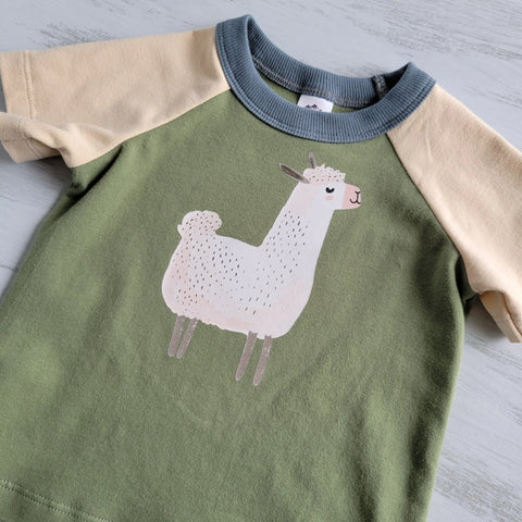 Toddler Organic Cotton Graphic Green Tee – Chicken Design – Soft Stretch Jersey | Made in USA Adventure Clothes Company 