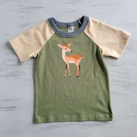 Toddler Organic Cotton Graphic Green Tee – Chicken Design – Soft Stretch Jersey | Made in USA Adventure Clothes Company 