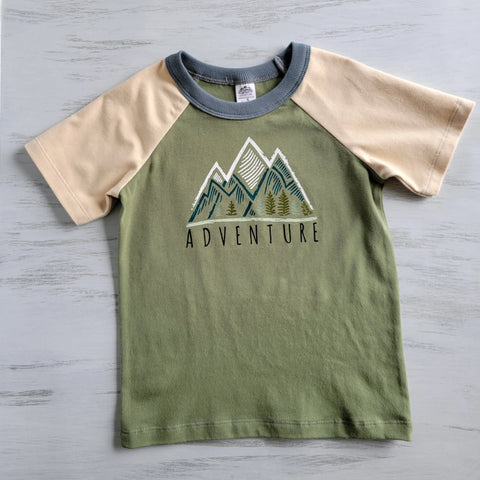 Toddler Organic Cotton Graphic Green Tee – Chicken Design – Soft Stretch Jersey | Made in USA Adventure Clothes Company 