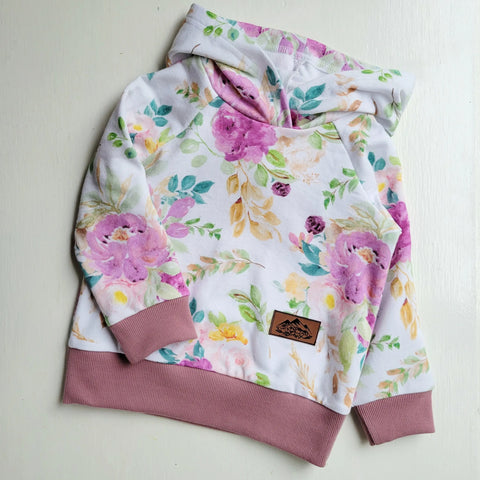 Toddler Pink Floral Hoodie – Soft Cotton Kids Pullover | Made in USA Cozy Baby Sweatshirt Adventure Clothes Company  Kids Hoodie