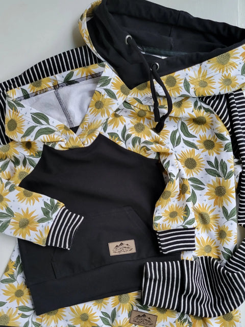 Toddler Sunflower Print Hoodie – Soft Mid-Weight French Terry Kids Pullover | Made in USA Adventure Clothes Company  Kids Hoodie