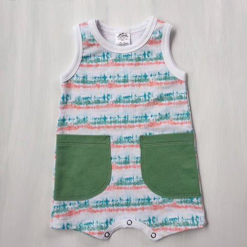 Toddler Tie Dye Romper 95% Cotton French Terry Soft Stretch Tank Outfit – Made in USA Adventure Clothes Company 