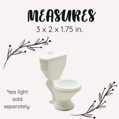 The Chatelet Manufacturing Toilet Bowl Christmas Tree Ornament, 3 x 2 x 1.75 inches, features decorative floral accents and a note: *tea light sold separately.