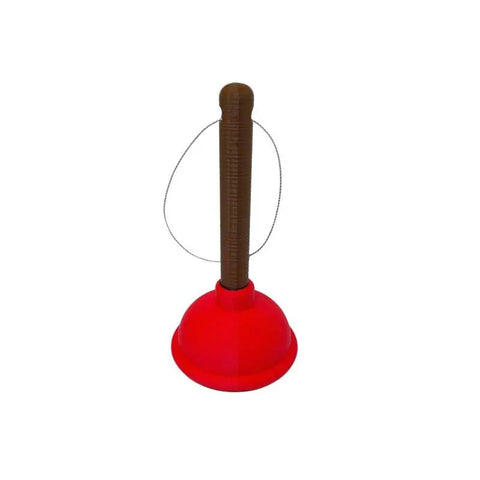 The Chatelet Manufacturing Toilet Plunger Christmas Ornament is a funny red rubber holiday ornament with a brown handle and wire loop, made in the USA—perfect for adding quirky charm to your décor.