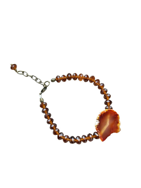 Topaz Crystal and Brown Agate Stretch Bracelet 7 Inch with Extender – Elegant Jewelry | Handmade in USA Michelle Marie Boutique  Gemstone bracelets