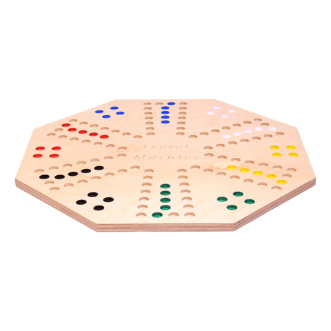 Travel Marble Chase Game Set 23.75 Inch – Double-Sided Family Board Game with Cards | Made in USA by Amish Family Amish Toy Box  Board Game