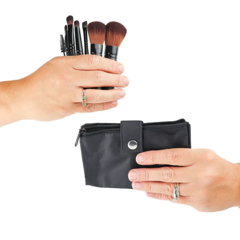 Travel-Ready Mini Makeup Brush Set – 7 Vegan Brushes for Flawless Application | Made in USA Taylor Made Organics  makeup tools