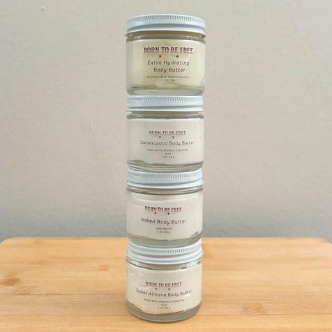 Travel-Sized Natural Body Butter Set 2oz – Hydrating Skin Care Collection | Made in USA Born to be Free  Body Butter