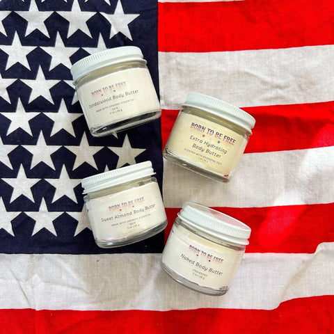 Travel-Sized Natural Body Butter Set 2oz – Hydrating Skin Care Collection | Made in USA Born to be Free  Body Butter