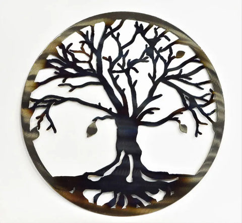 Tree of Life Metal Wall Art – Handcrafted Circle Decor | Made in USA Knights Home Decor  item