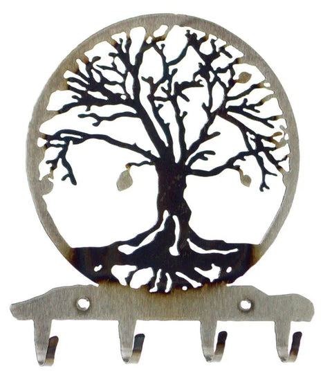 Tree of Life Wall Key Holder – Handcrafted Metal Entryway Organizer | Made in USA Knights Home Decor  item