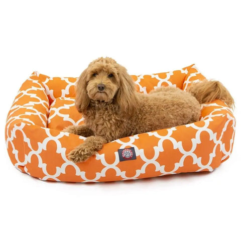 Trellis Luxe Bagel Pet Bed – Plush Cozy Dog and Cat Cushion | Handmade in USA Majestic Pet