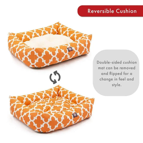 Trellis Luxe Bagel Pet Bed – Plush Cozy Dog and Cat Cushion | Handmade in USA Majestic Pet