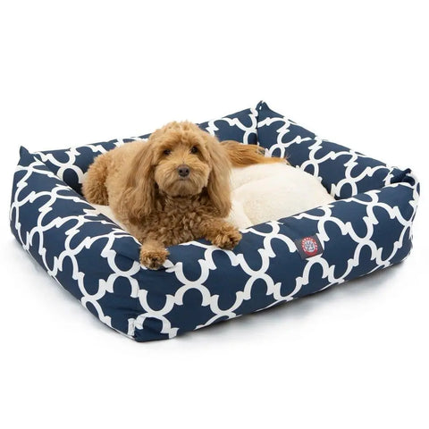 Trellis Luxe Bagel Pet Bed – Plush Cozy Dog and Cat Cushion | Handmade in USA Majestic Pet