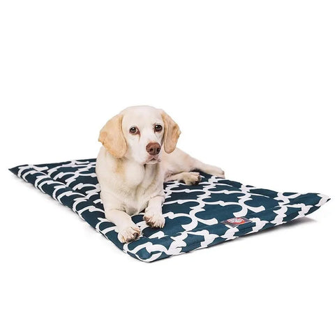 Trellis Pattern Dog Crate Mat – Plush Polyester Cotton Blend | Made in USA Majestic Pet