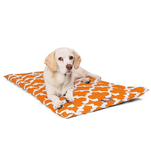 Trellis Pattern Dog Crate Mat – Plush Polyester Cotton Blend | Made in USA Majestic Pet