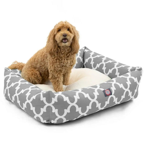Trellis Pattern Luxurious Dog Bed – Plush Comfort – Made in USA Majestic Pet