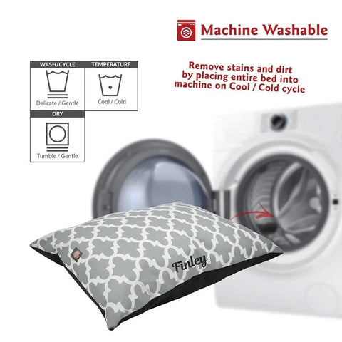 Trellis Pattern Personalized Dog Bed – Plush Super Value Cushion | Made in USA Majestic Pet