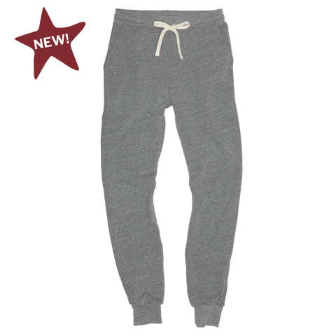 Heather Gray Triblend Fleece Jogger Sweatpants – Premium 7.4 oz Soft Fabric | Made in USA Proudly USA  Fleece