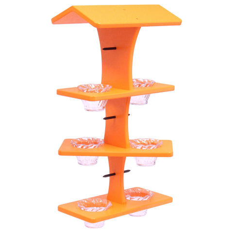 Triple Deck Oriole Jelly Feeder  – Eco-Friendly Poly Lumber | Amish-Made in USA Backyard Bird Station Amish Toy Box  Bird Feeder