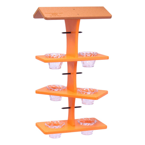 Triple Deck Oriole Jelly Feeder  – Eco-Friendly Poly Lumber | Amish-Made in USA Backyard Bird Station Amish Toy Box  Bird Feeder