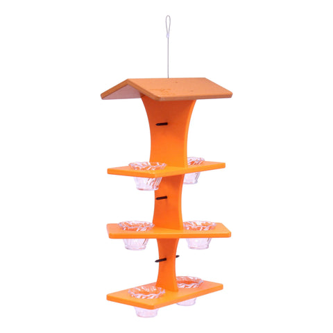 Triple Deck Oriole Jelly Feeder  – Eco-Friendly Poly Lumber | Amish-Made in USA Backyard Bird Station Amish Toy Box  Bird Feeder