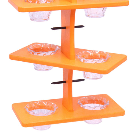 Triple Deck Oriole Jelly Feeder  – Eco-Friendly Poly Lumber | Amish-Made in USA Backyard Bird Station Amish Toy Box  Bird Feeder