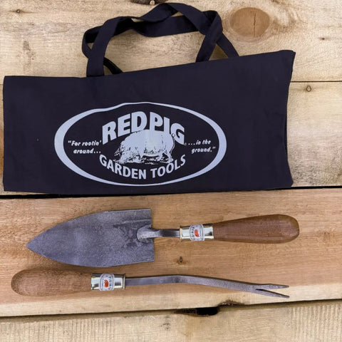 Trowel and Dandelion Weeder Set in Tote Bag Red Pig Garden Tools 